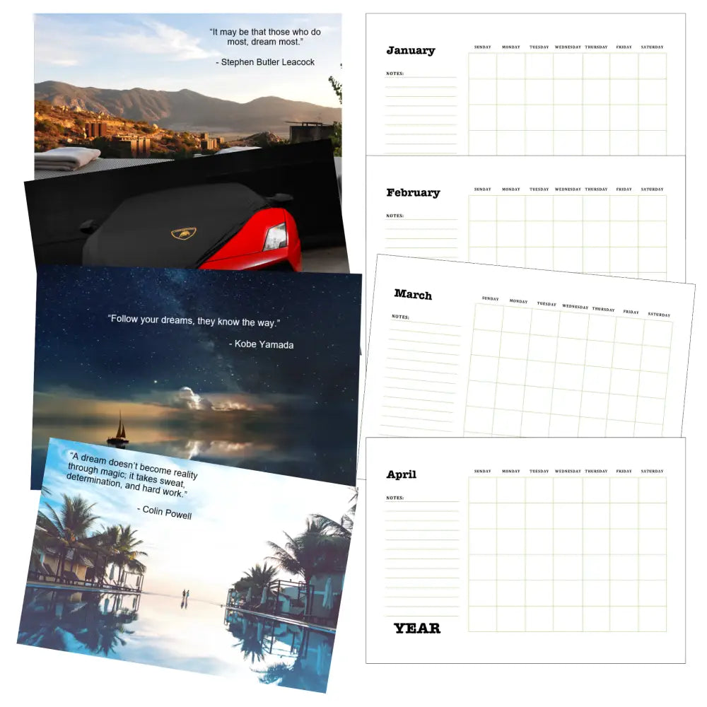 my dream life printable calendar plr