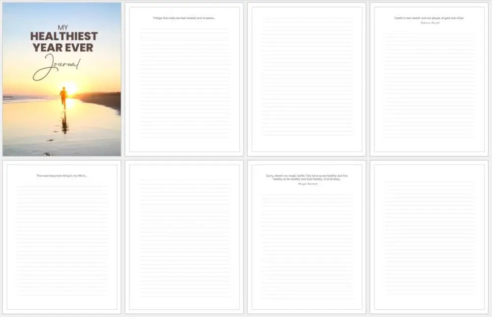 My healthiest year ever journal printable plr