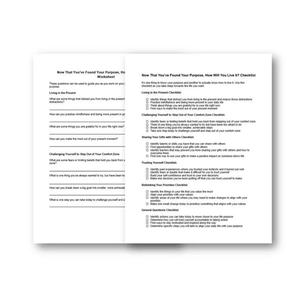 How to Use Your Purpose Checklist & Worksheet PLR
