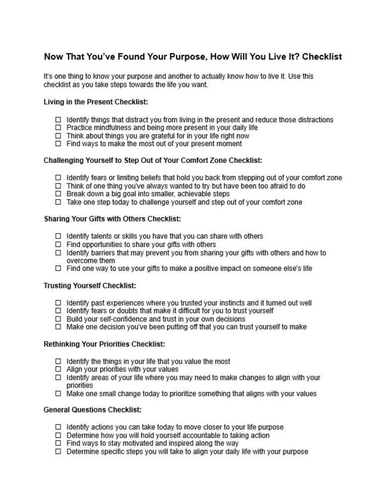 How to Use Your Purpose Checklist PLR