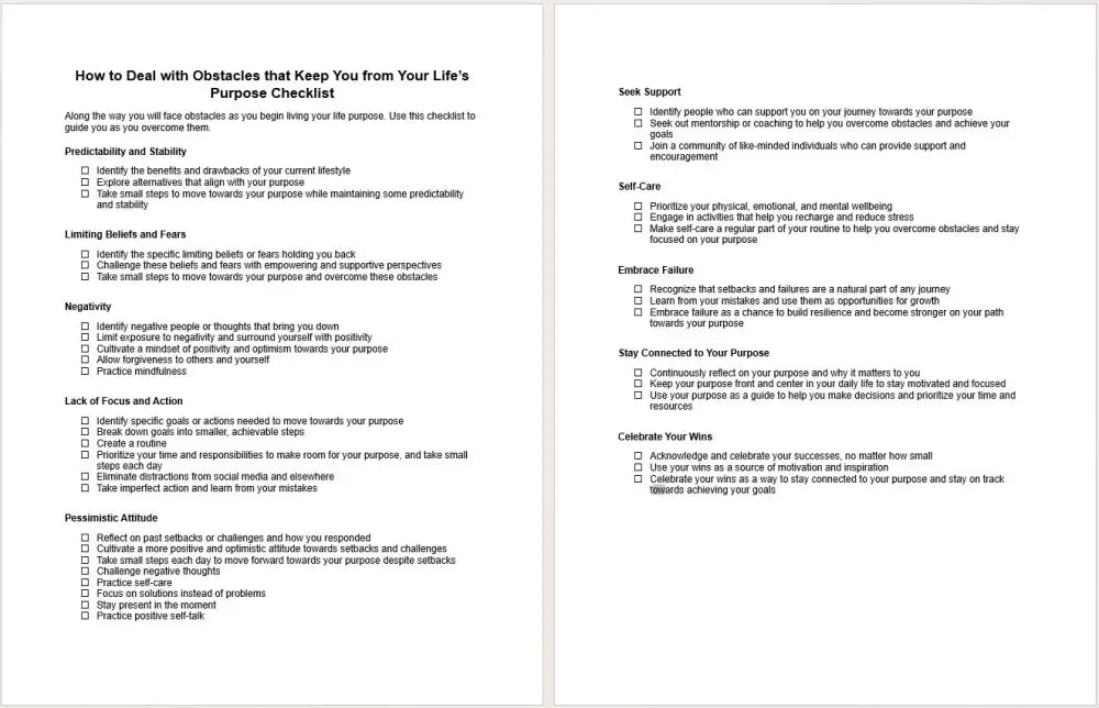 How to Deal with Obstacles - Life Purpose PLR