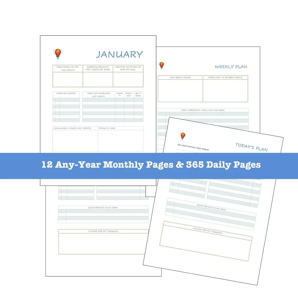 On Sale - ’Be Bold’ Creativity Plr Planner Printable Planners