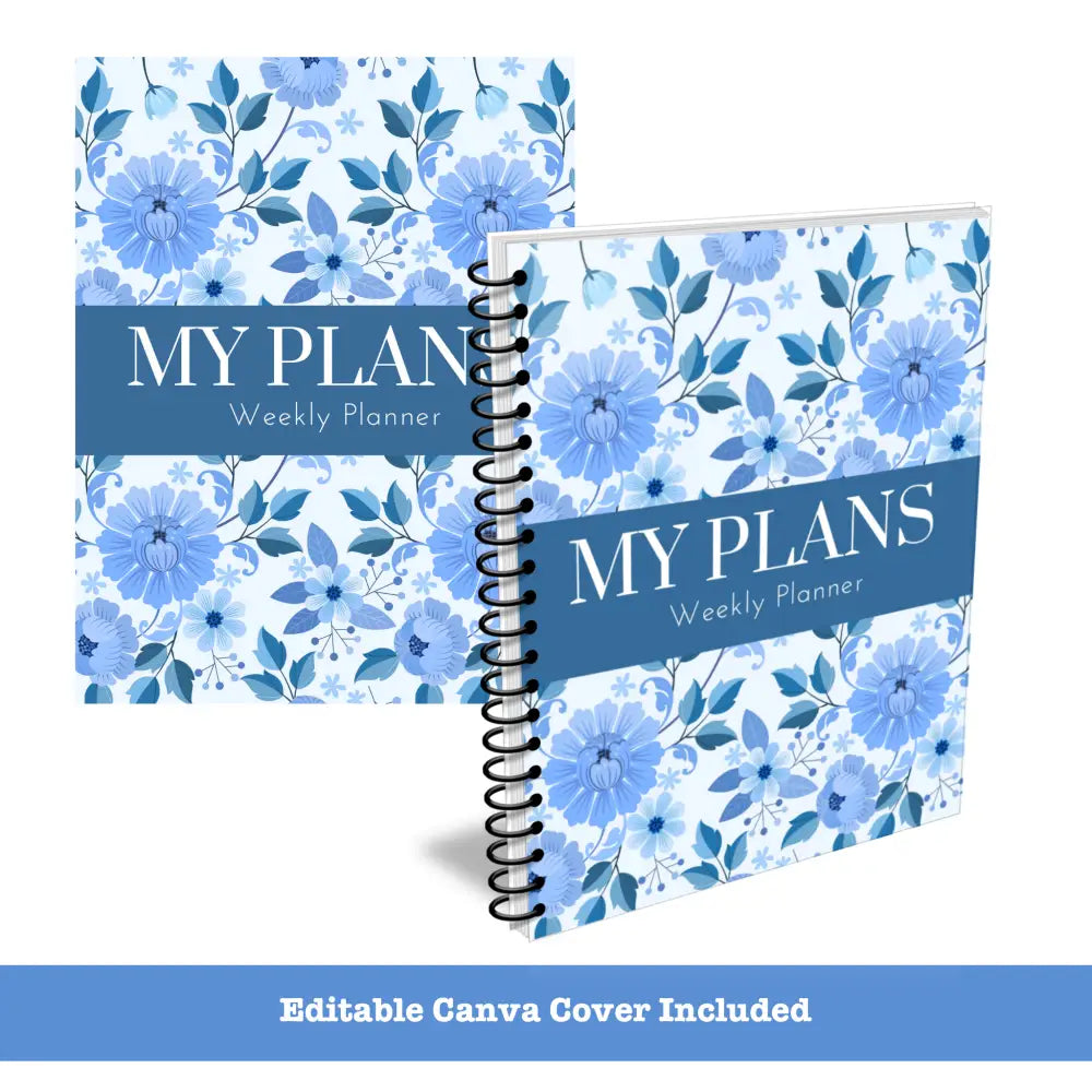 On Sale - Floral ’My Plans’ Evergreen Plr Planner Canva Template Printable Planners