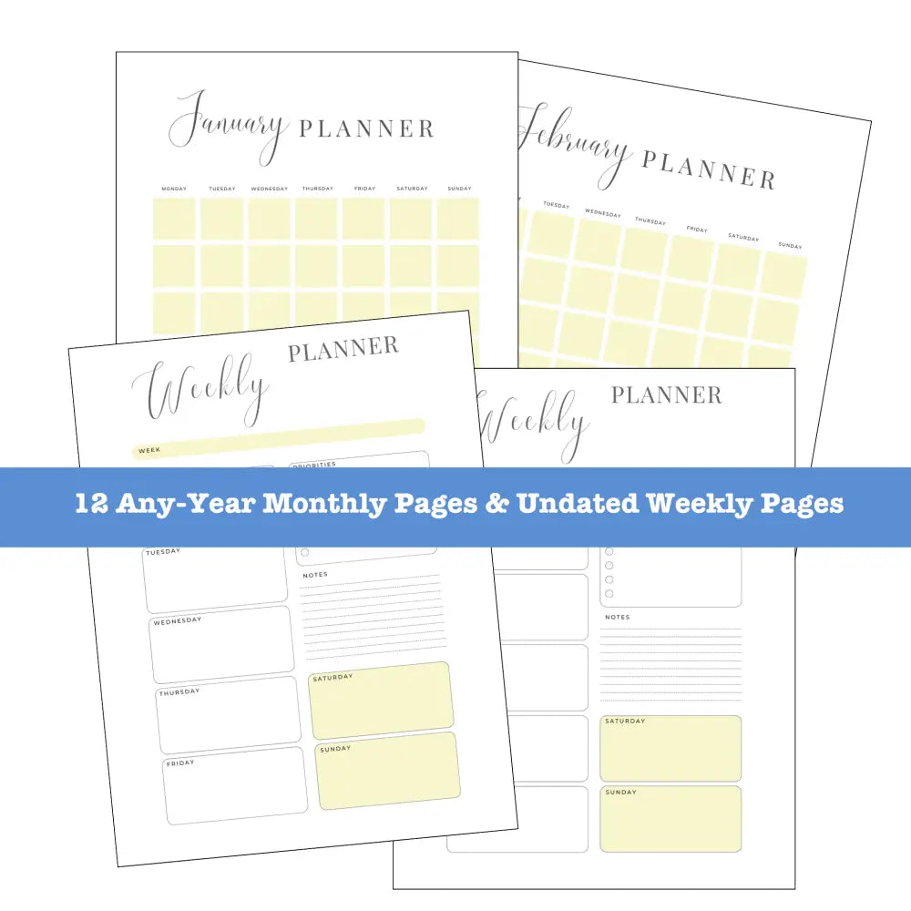 On Sale - Healthy Year Evergreen Plr Planner Canva Template Printable Planners