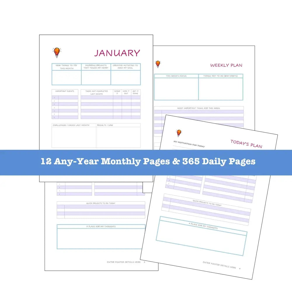 On Sale - ’Hypnotic’ Plr Creativity Planner Printable Planners