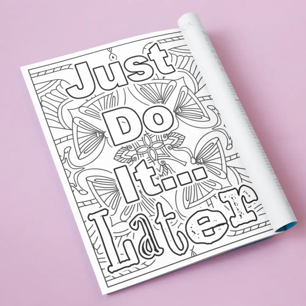 stop procrastinating coloring page