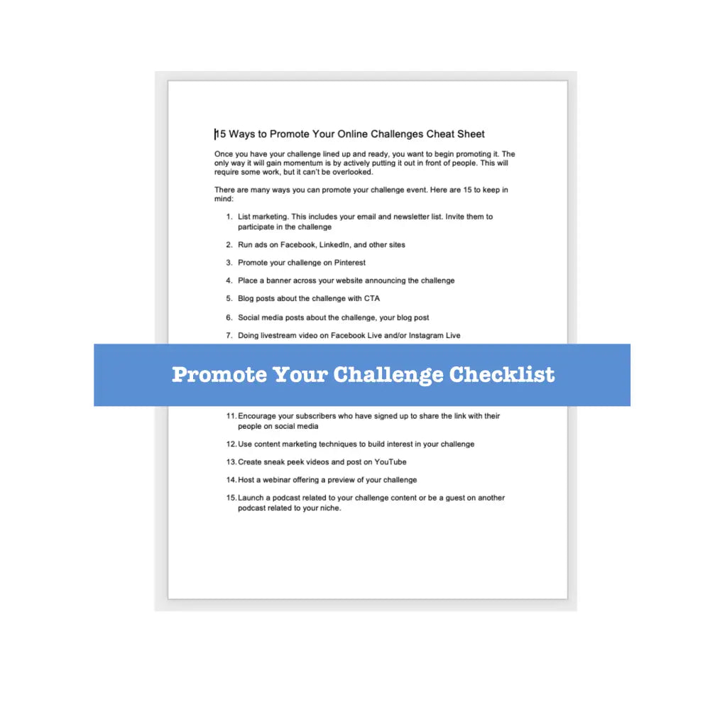 Online Challenge Templates + Guide With Plr Rights Business