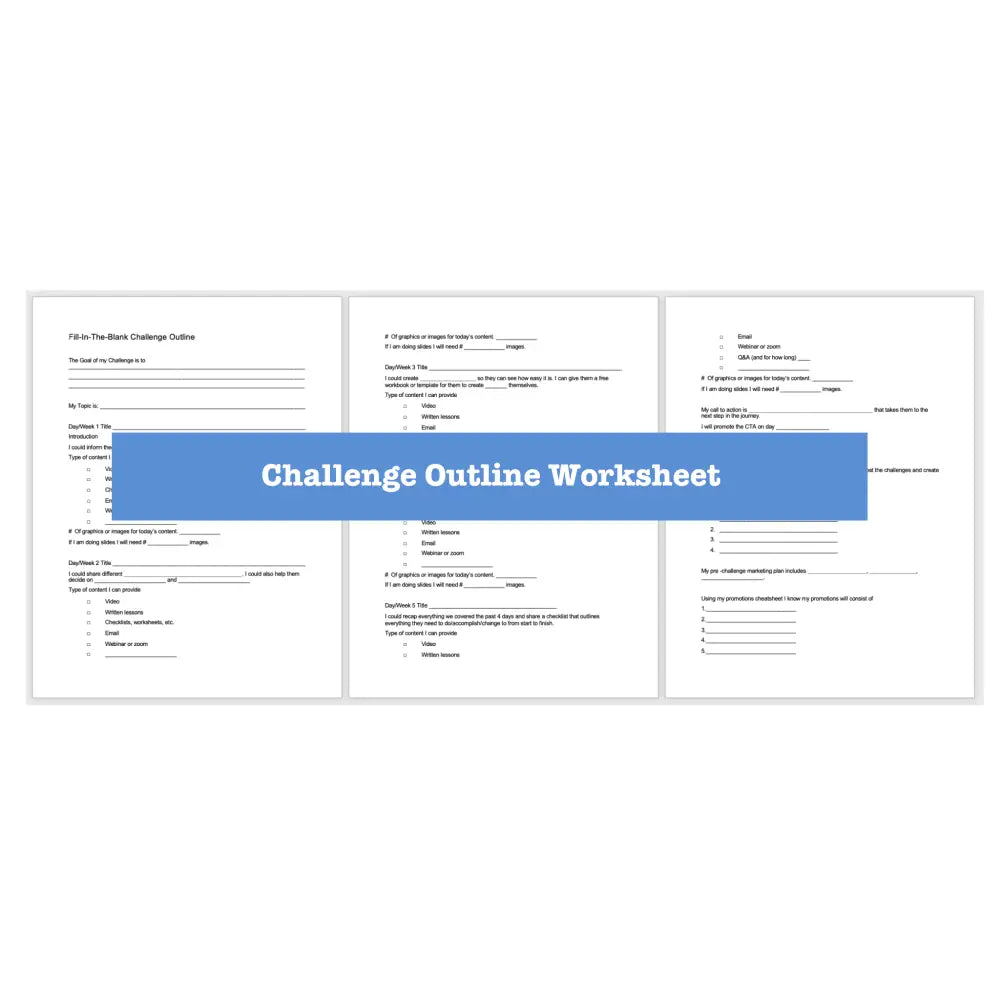 Online Challenge Templates + Guide With Plr Rights Business