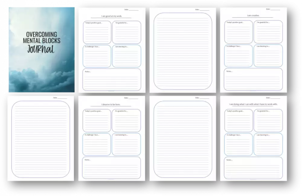 overcoming mental blocks plr journal