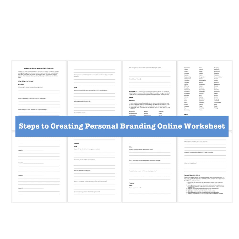 Personal Branding Guide And Worksheets Business Templates