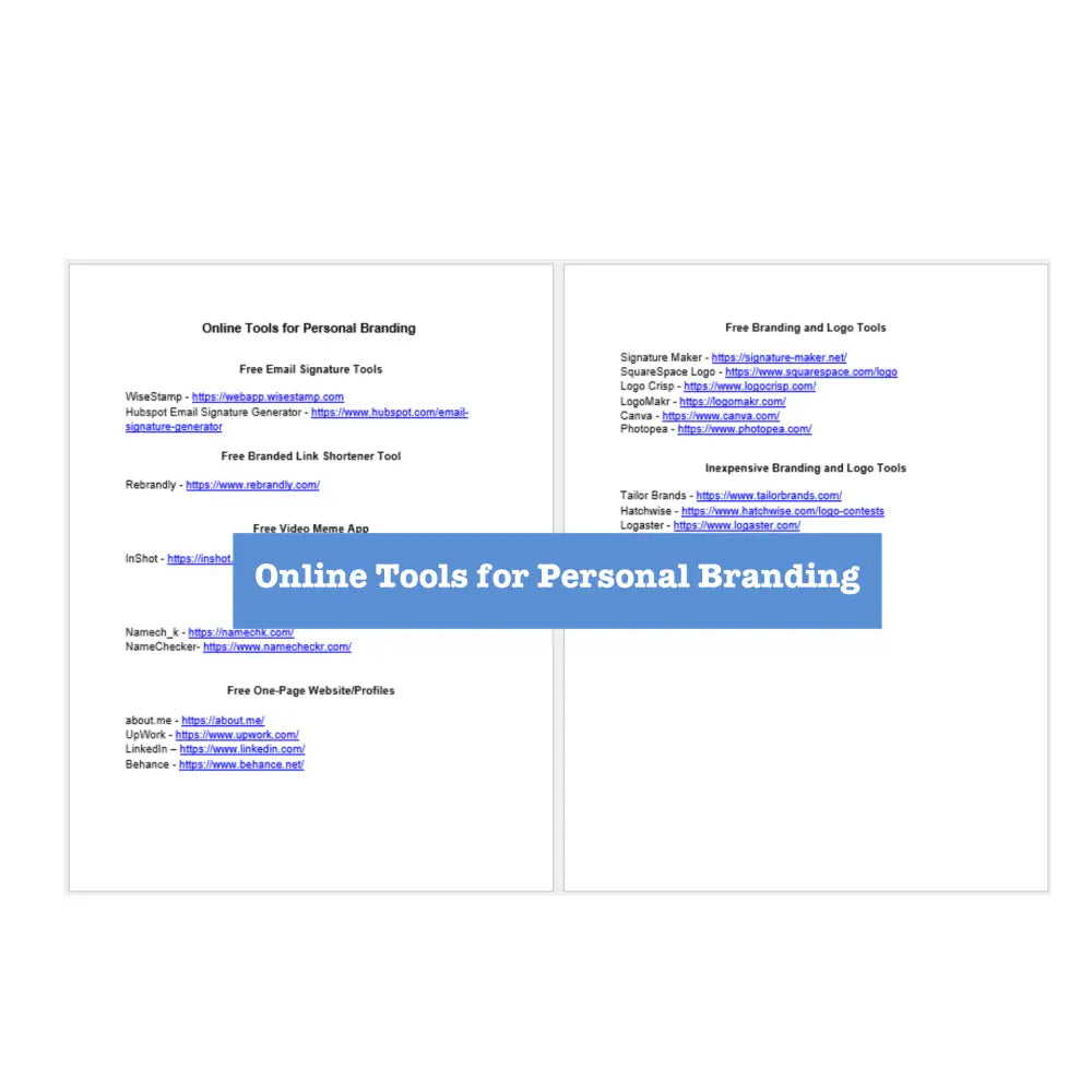 Personal Branding Guide And Worksheets Business Templates