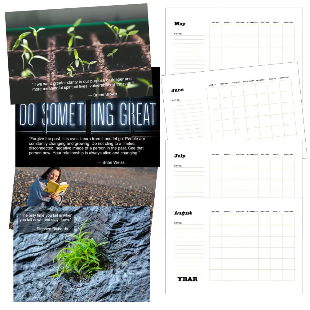 personal growth printable calendar plr
