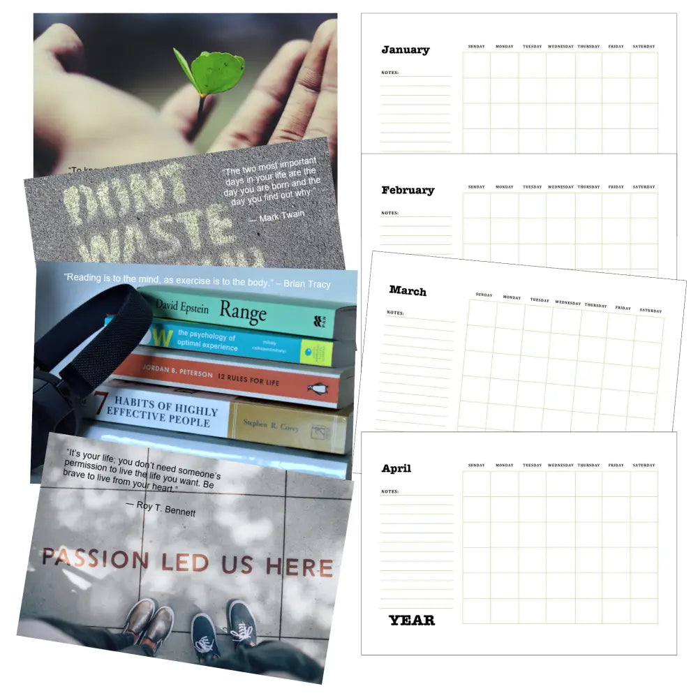 personal growth printable calendar plr