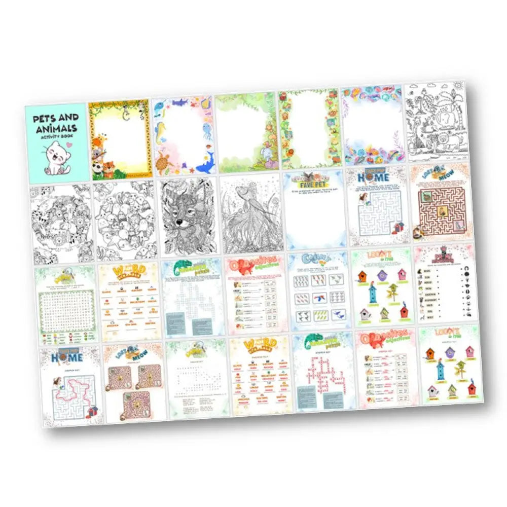 ’Pets & Animals’ Plr Activity Book Printable Journals