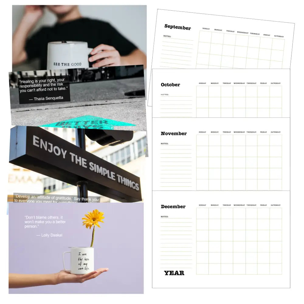 positive living printable calendar plr