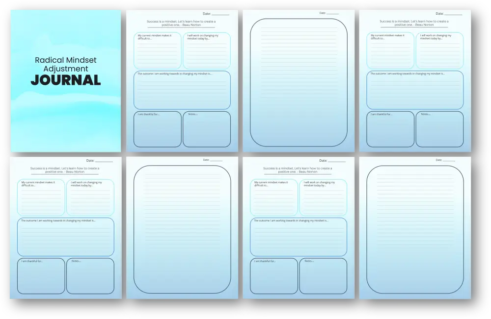 radical mindset adjustment commercial use journal