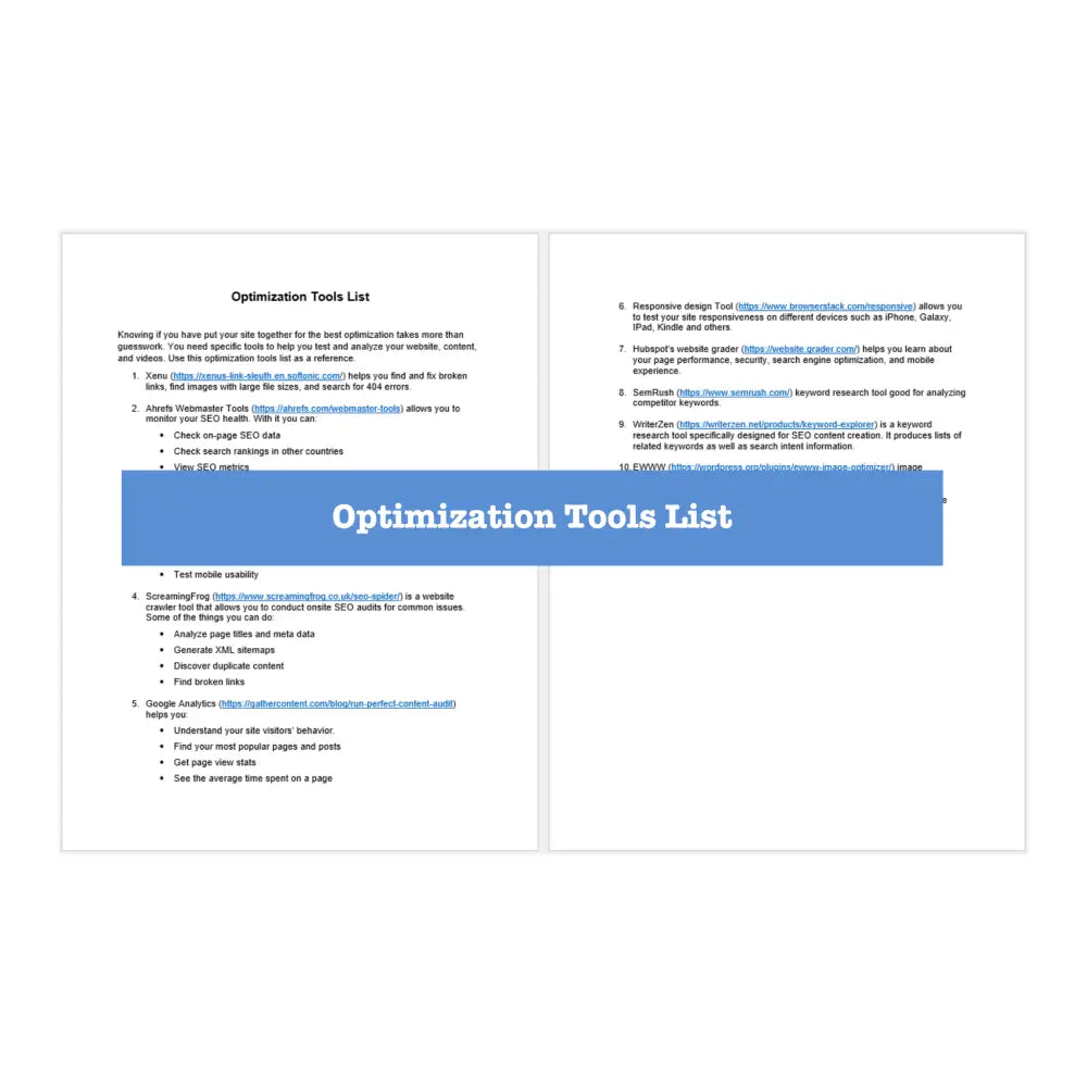 Search Engine Optimization (Seo) Guide With Templates And Checklists Business