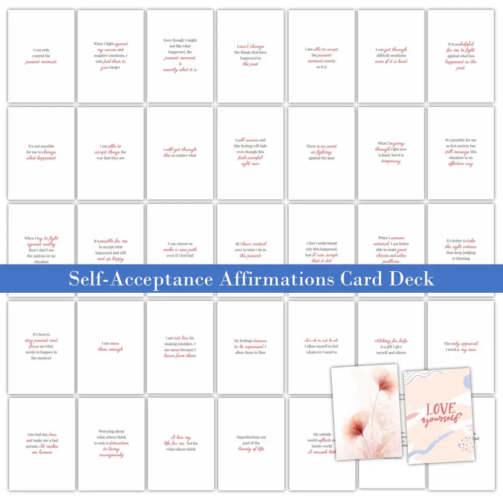 Self-Acceptance Affirmations - Plr Card Deck Business Templates