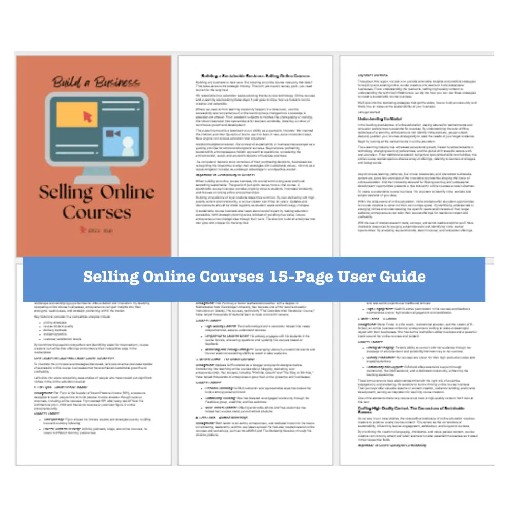 Sell Online Courses Guide + Templates Business