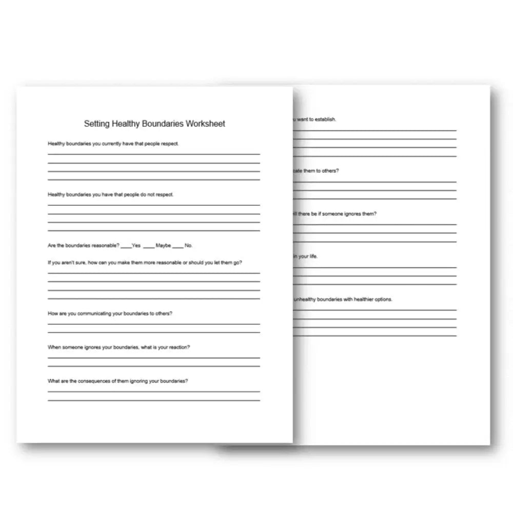 Setting Your Healthy Boundaries wks PLR