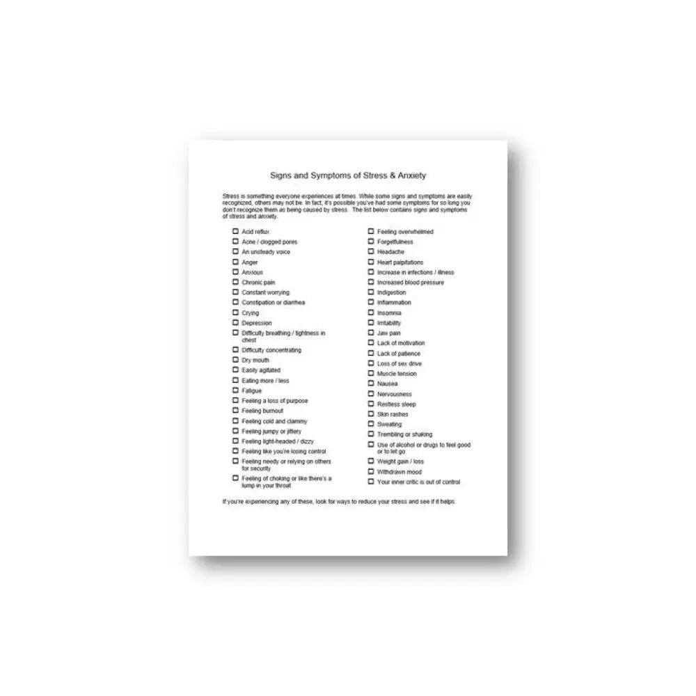 Signs and Symptoms of Stress & Anxiety PLR