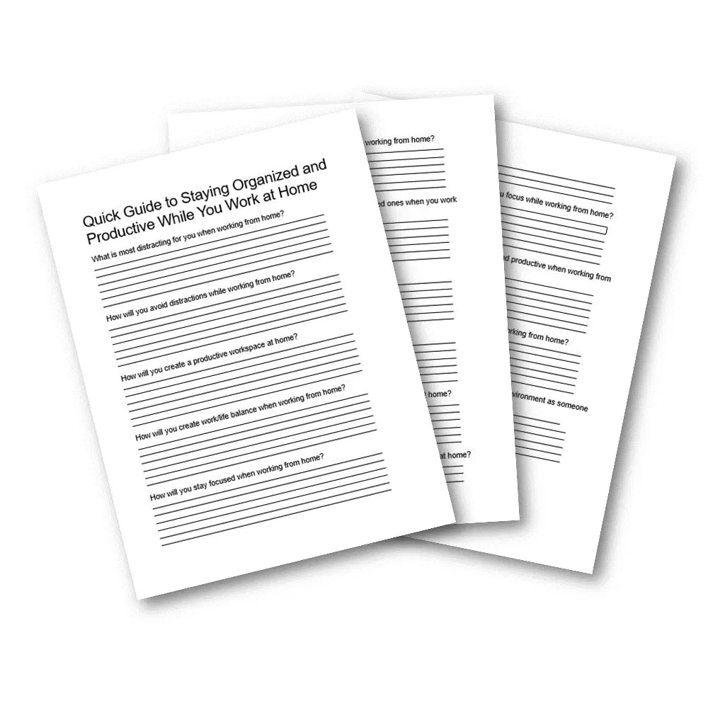 Staying Organized And Productive While You Work At Home Checklist & Worksheet Printable Worksheets