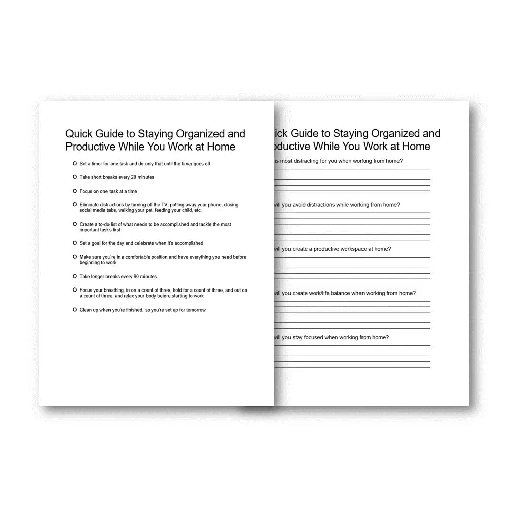 quick guide to staying organized while working from home plr