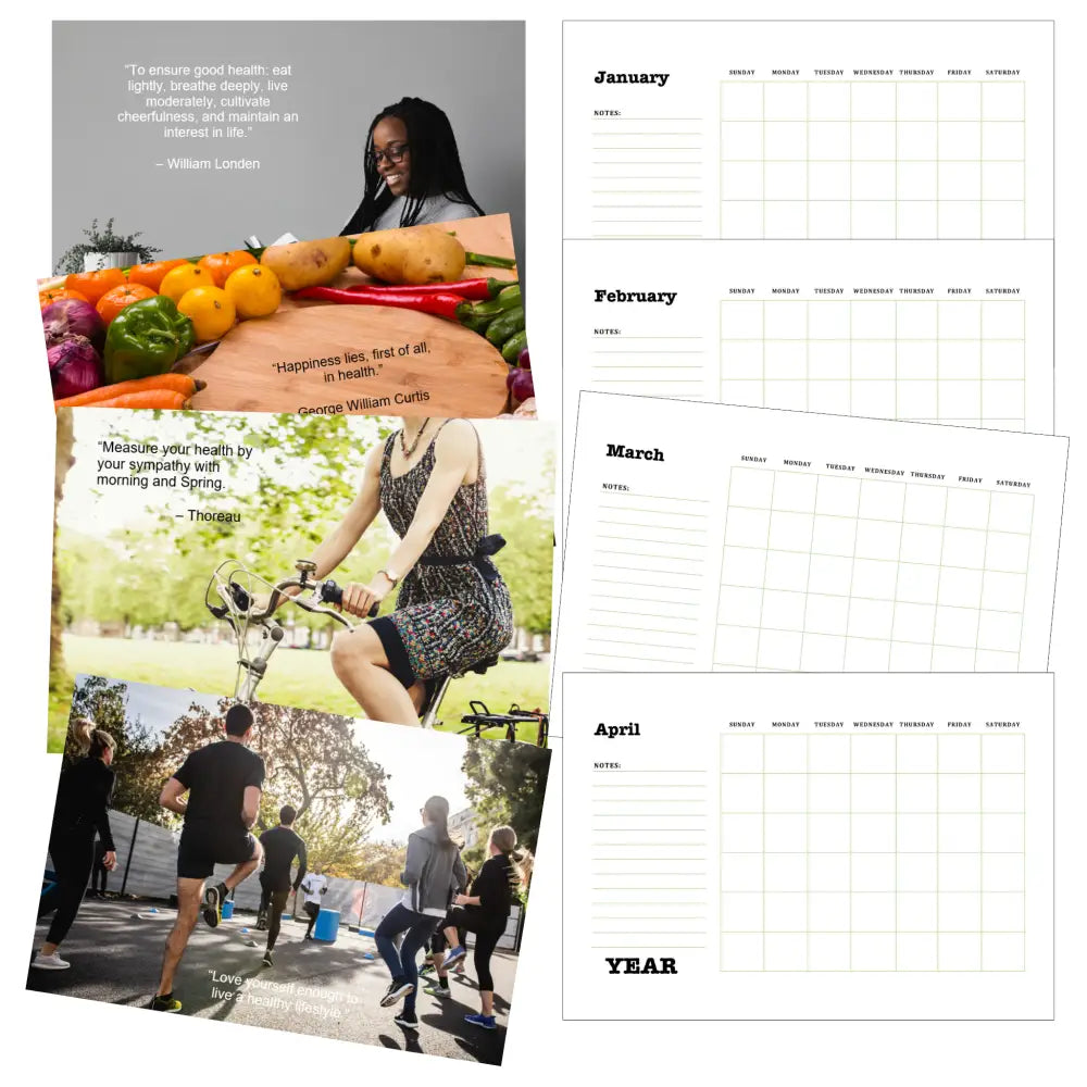 the healthiest me printable calendar plr