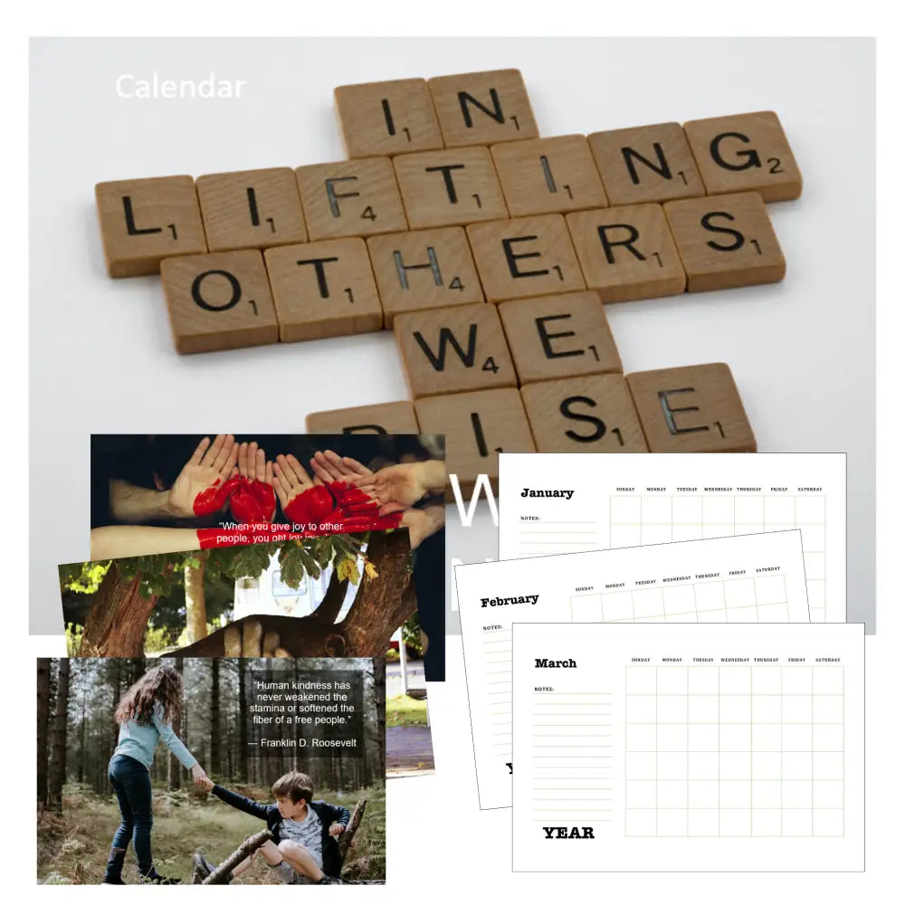 the power of kindness printable calendar plr
