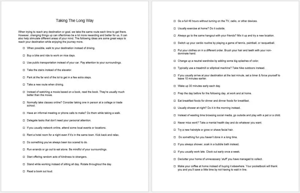 Things I Can Do Differently Checklist And Worksheet Printable Worksheets Checklists Plr