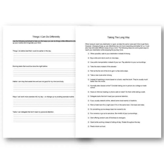 Things I Can Do Differently Checklist And Worksheet Printable Worksheets Checklists Plr