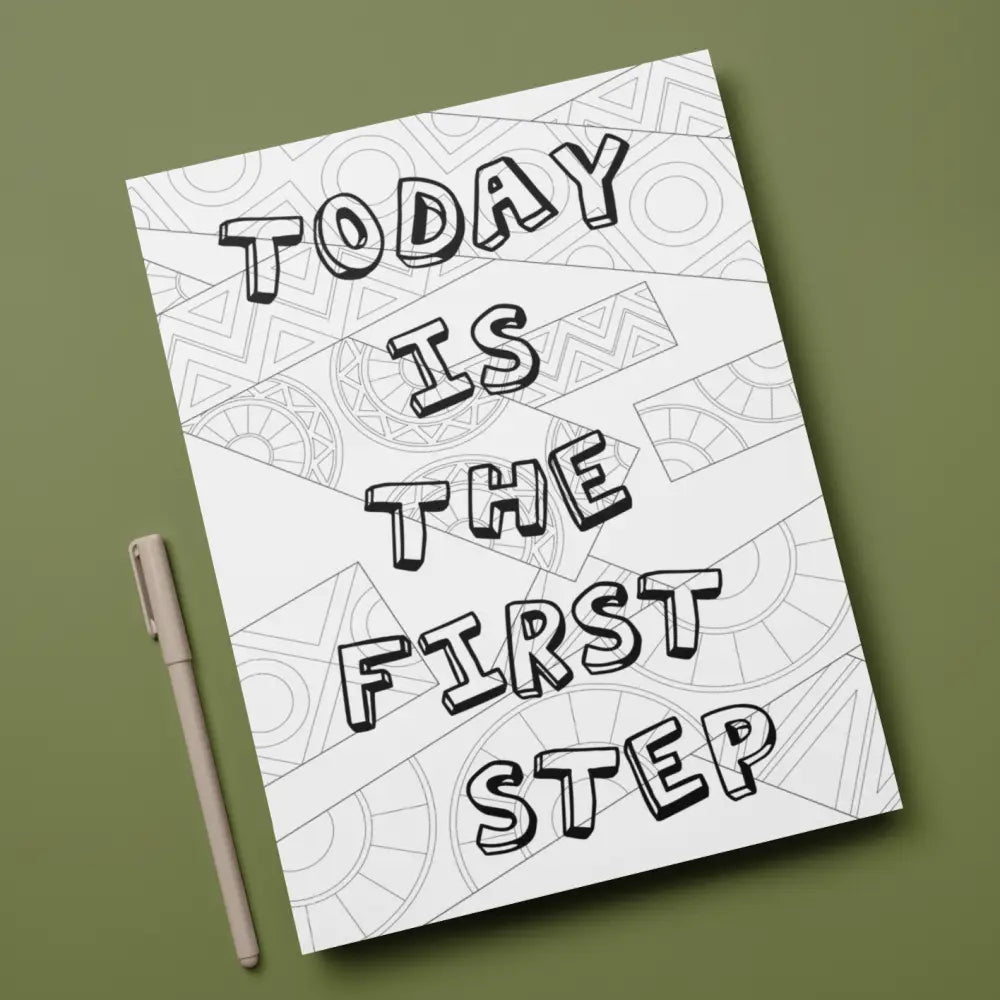 today is the first step plr coloring page