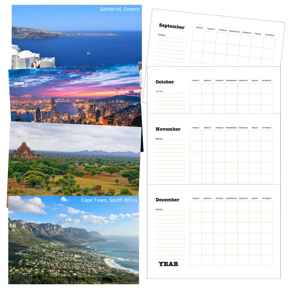 Travel Printable Calendar PLR