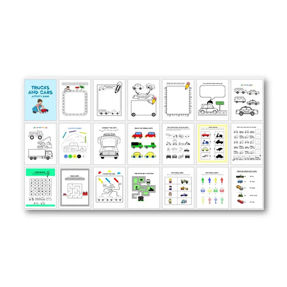 ’Trucks & Cars’ Kid’s Activity Book -Plr Printable Plr Journals
