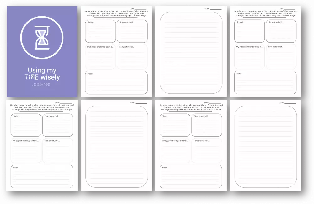 using my time wisely plr journal