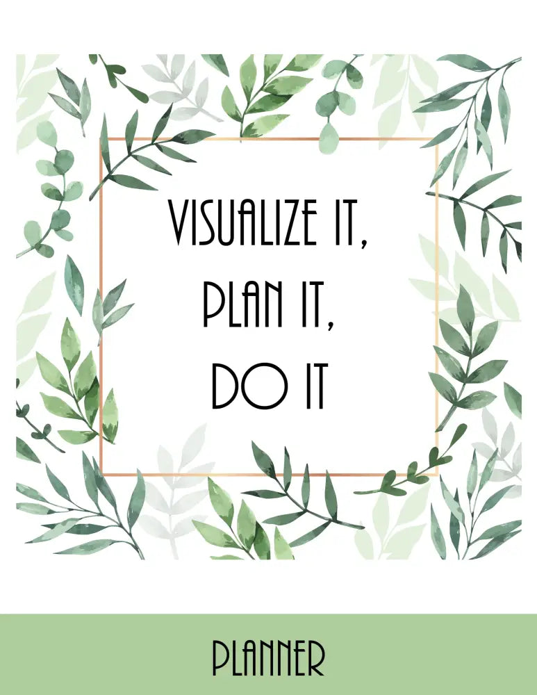 ’Visualize It Dream Do It’ Plr Planner Printable Planners