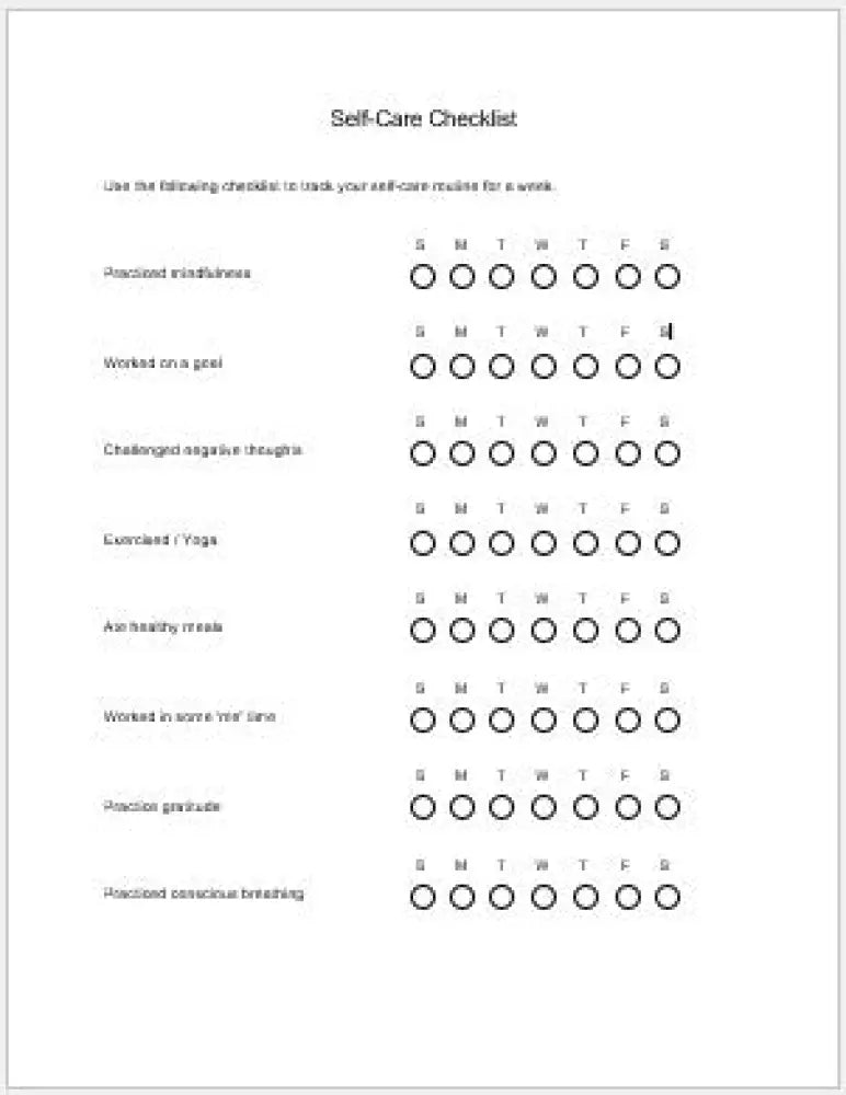 Ways To Practice More Self-Care Checklist And Worksheet Printable Worksheets Checklists Plr