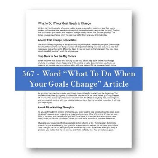 what to do when your goals change plr article