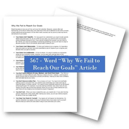 why we fail to reach our goals plr article