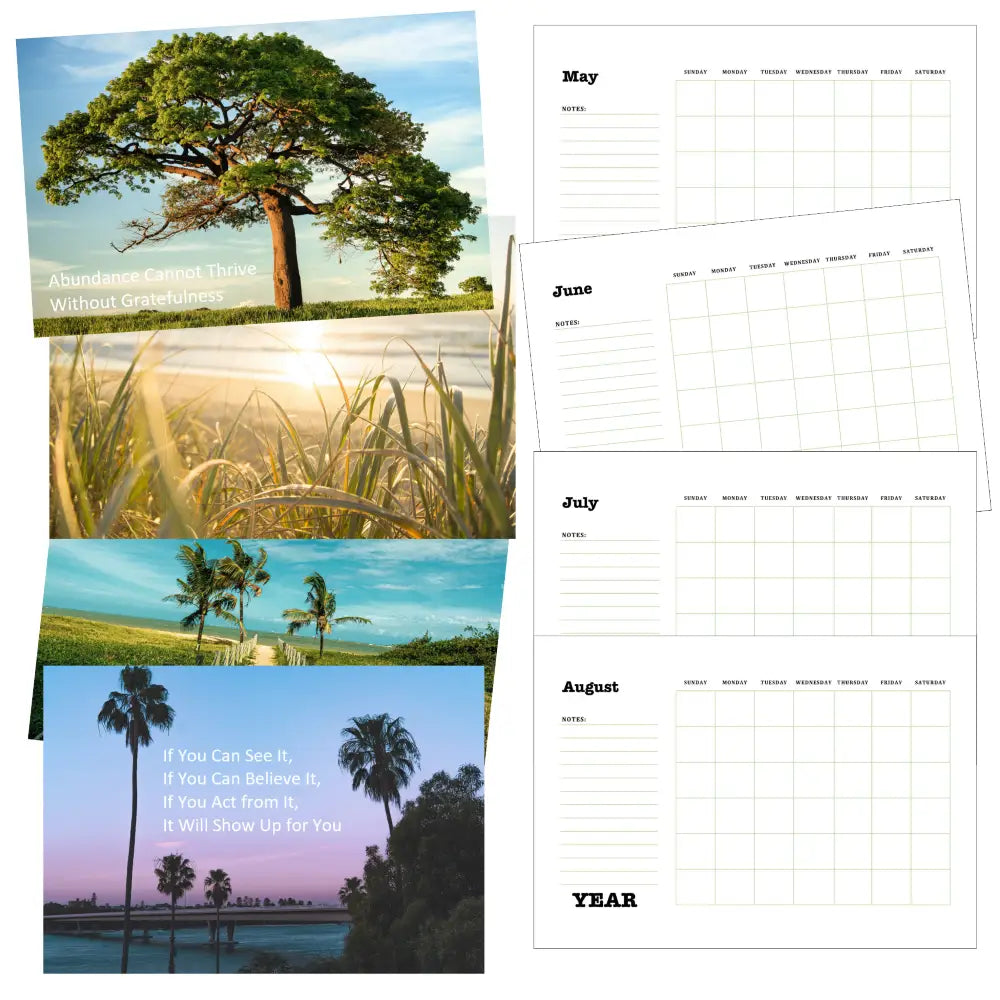 year of abundance printable calendar plr