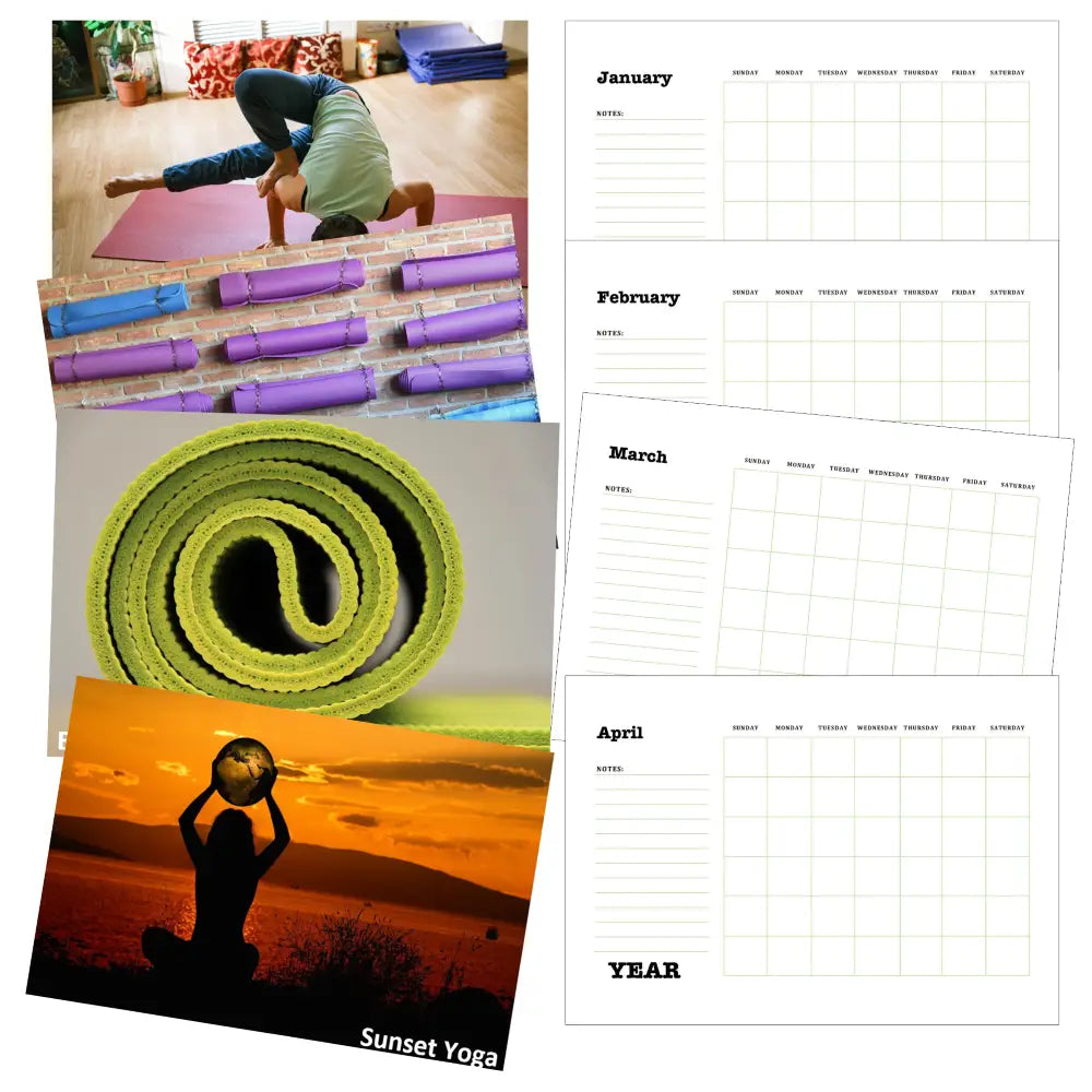 Yoga Printable Calendar PLR
