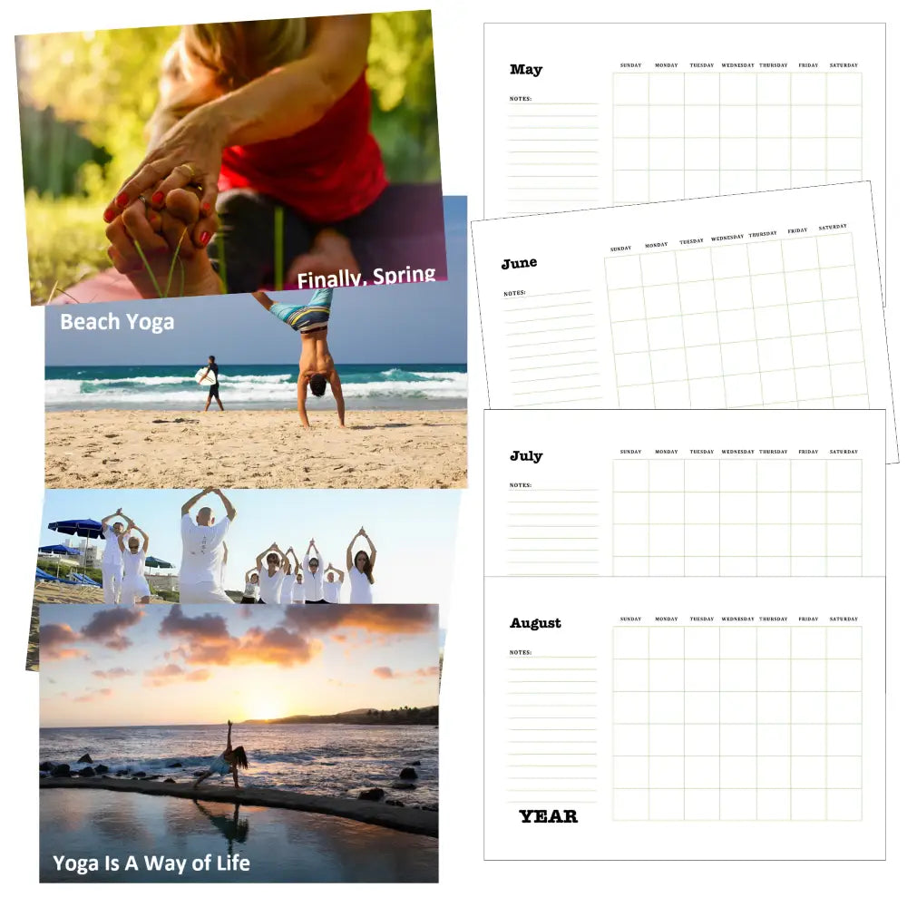 Yoga Printable Calendar PLR