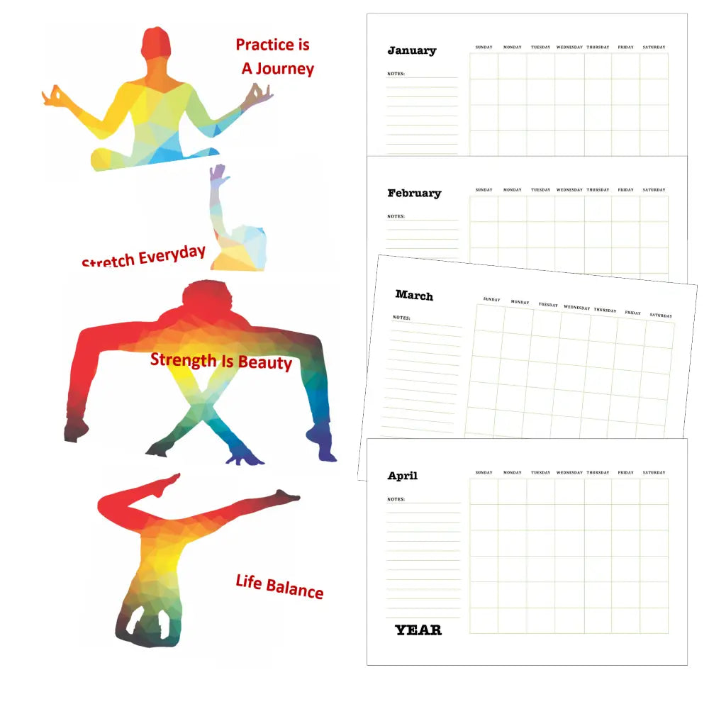 Yoga Everyday Printable Calendar PLR
