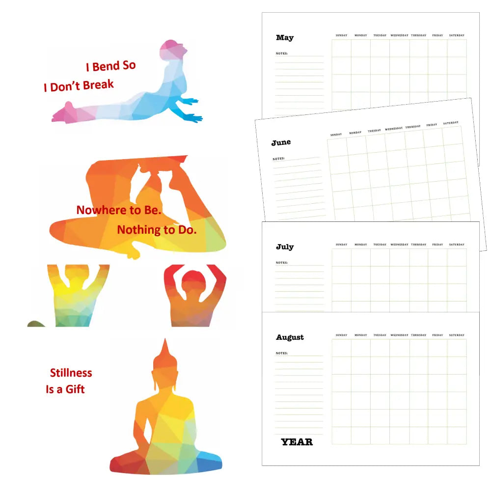 Yoga Everyday Printable Calendar PLR