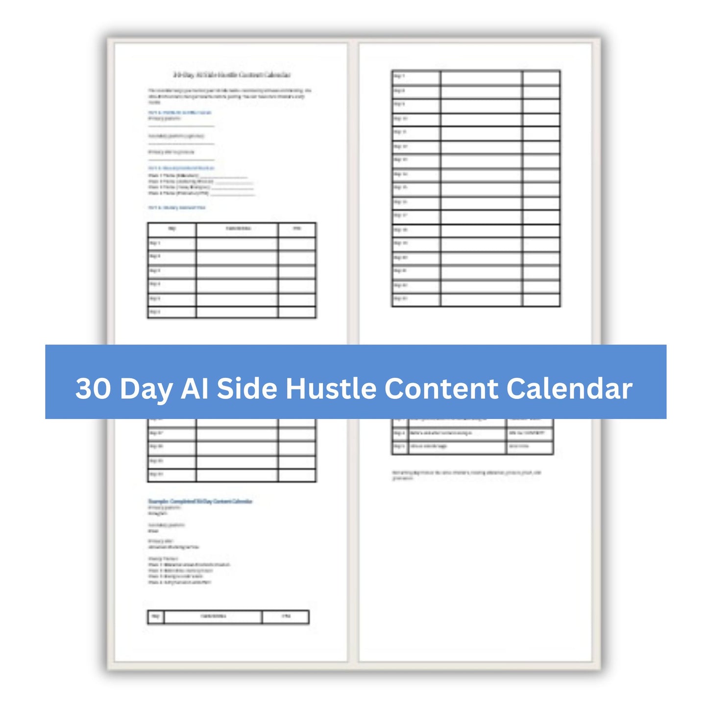 Introduction to AI Side Hustles PLR Content Calendar