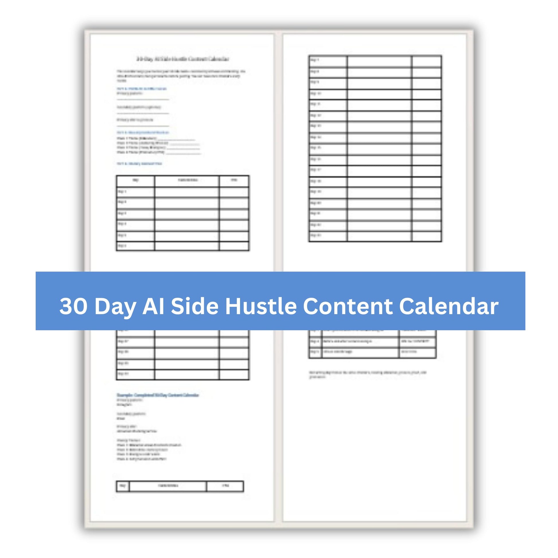 Introduction to AI Side Hustles PLR Content Calendar