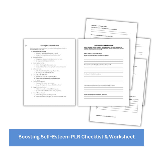 Boosting Self-Esteem PLR Checklist & Worksheet