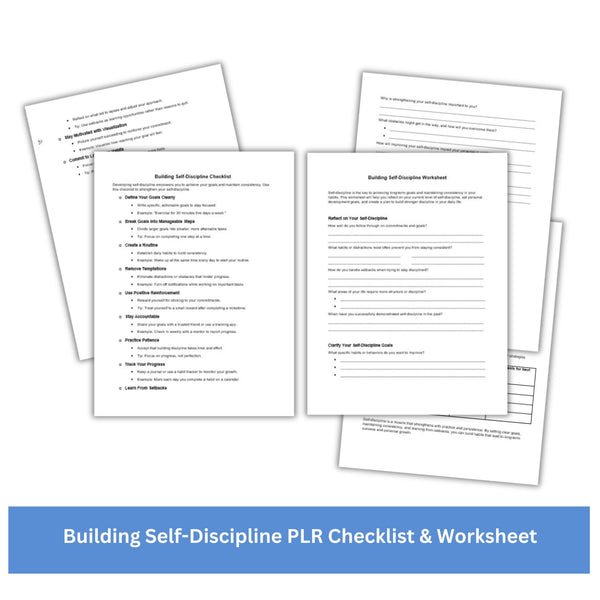 Building Self-Discipline PLR Checklist & Worksheet