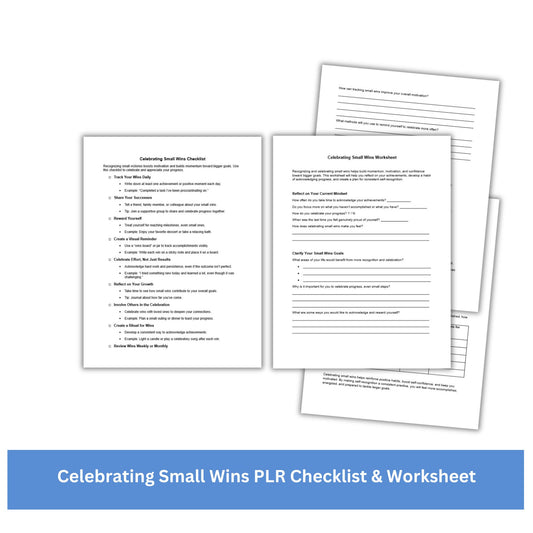 Celebrating Small Wins PLR Checklist & Worksheet