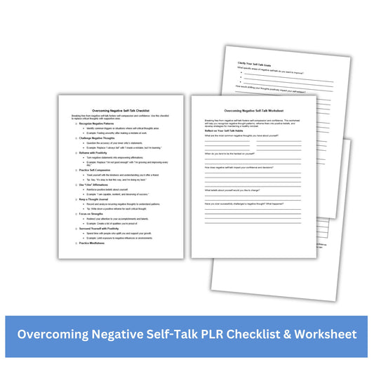 Overcoming Negative Self-Talk PLR Checklist & Worksheet